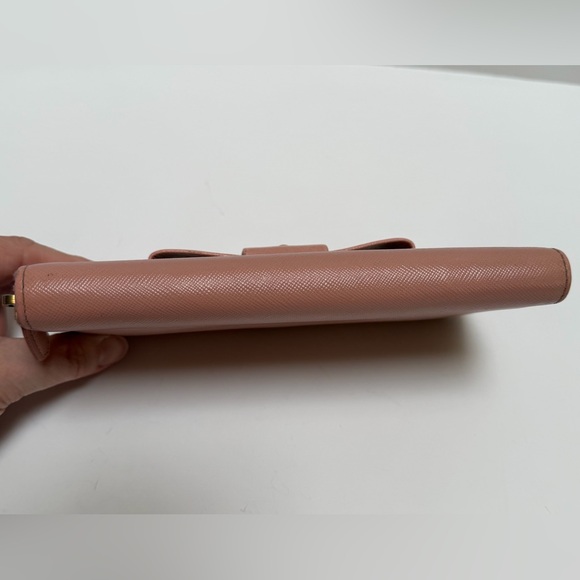 Prada Light Pink Leather Bow Wallet EUC - Picture 6 of 12